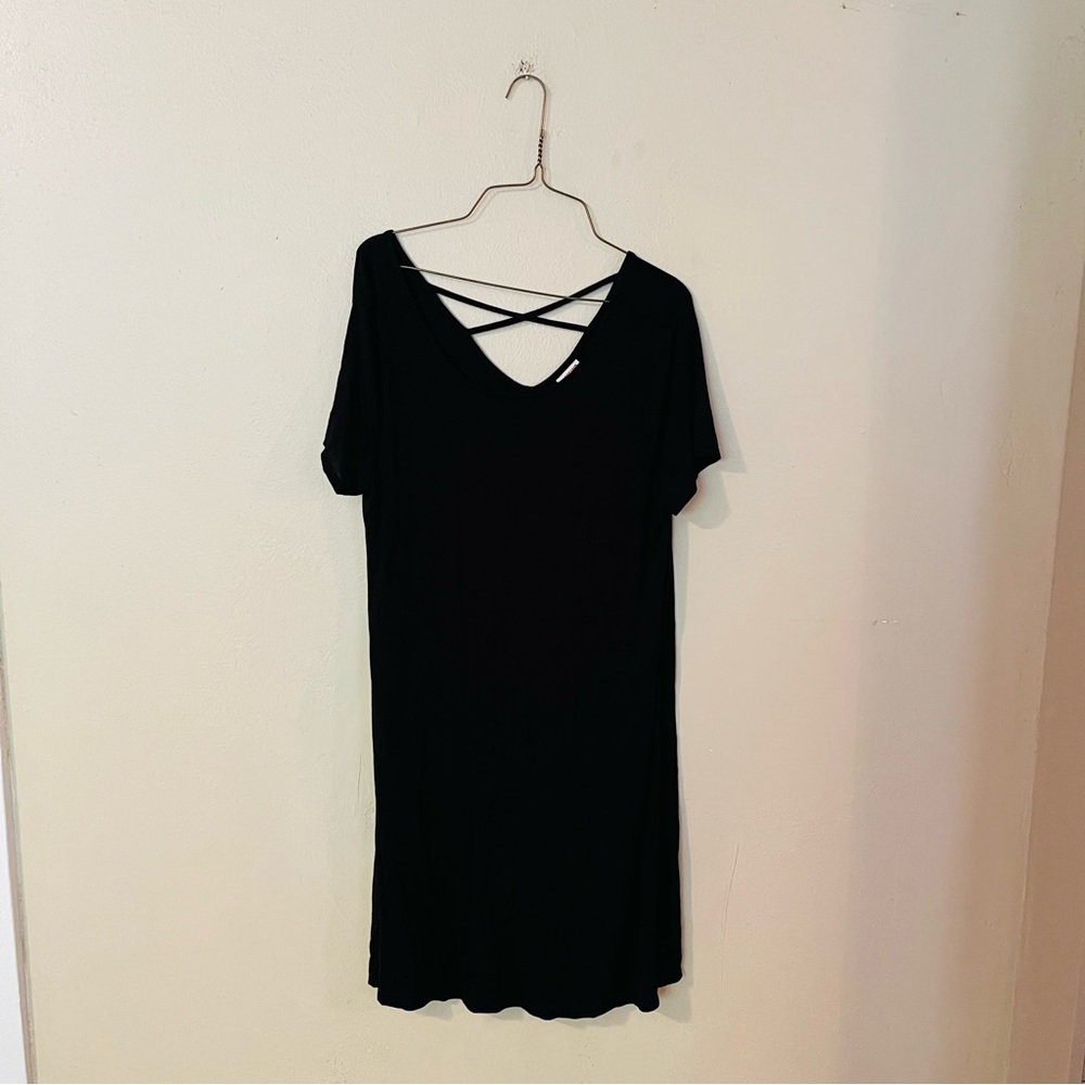Black Cross Back Knit Dress